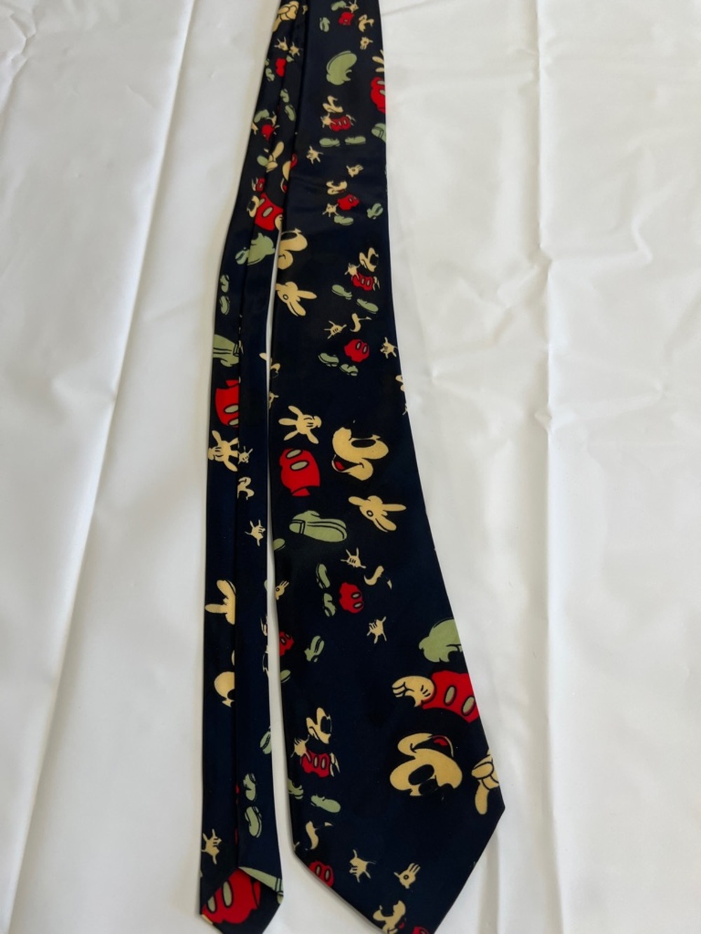 Roma Navy Tie with Red and Cream Mouse Cartoon Print